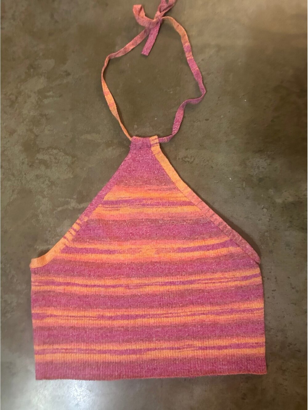Women's Striped Halter Knit Crop Top